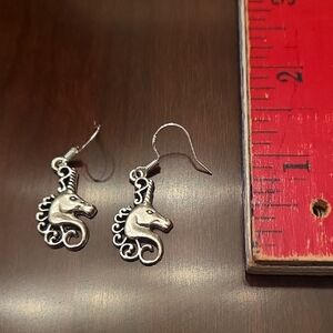 Silver Unicorn Earrings